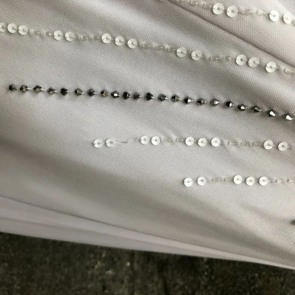 Tory Burch Dress Meris Beaded Art Deco Gatsby 1920 White Dress xs